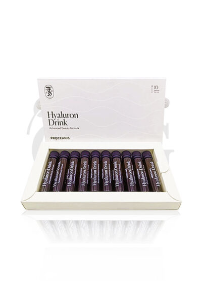 Viales-Bebibles-de-Ácido-Hiaurónico-Hyaluron-Drink-Proceanis-10-x10-ml caja abierta