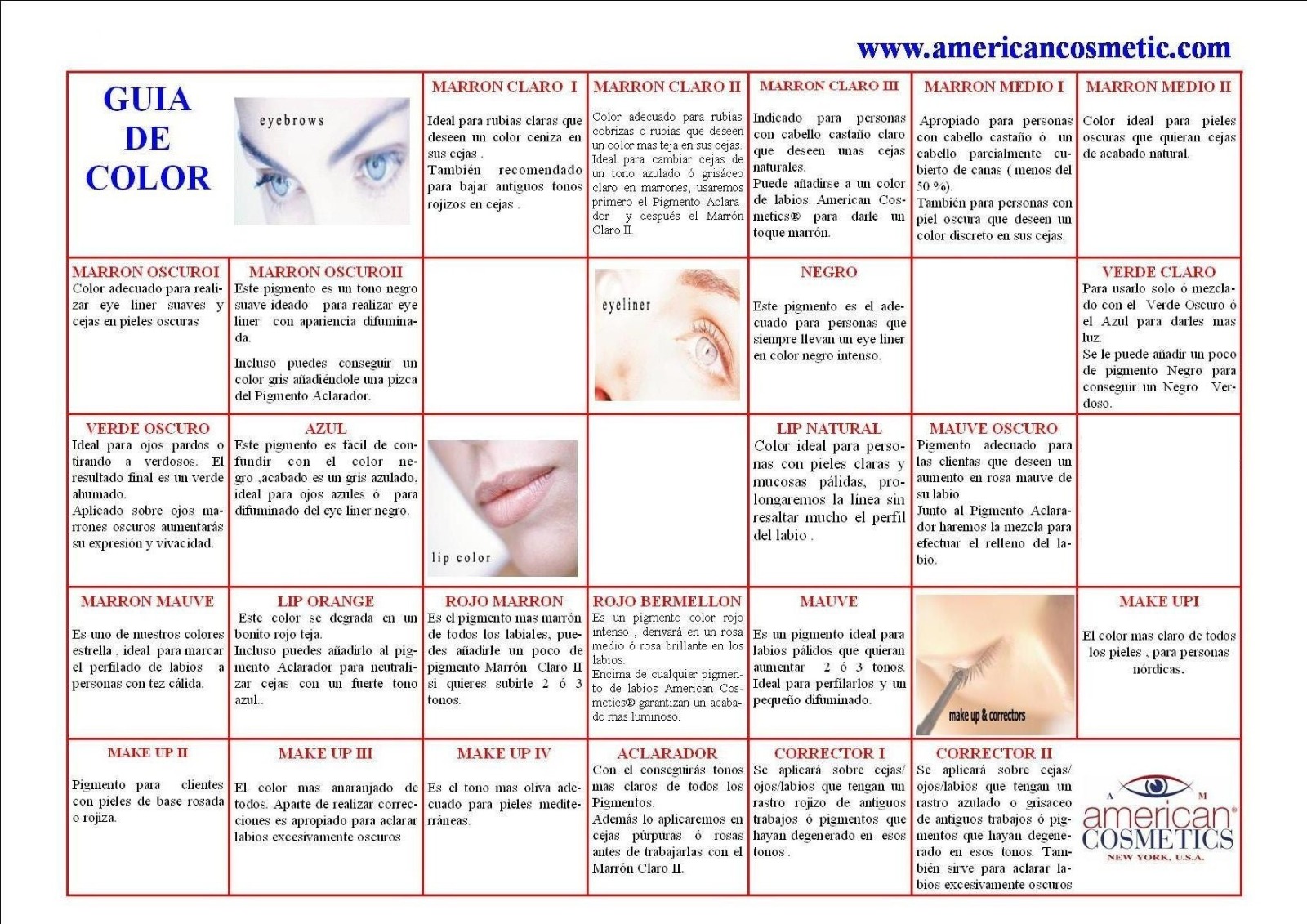 Guía de color para micropigmentación