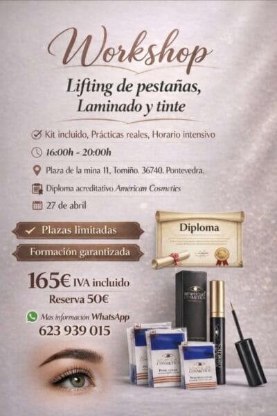 Curso de Lifting de Pestañas, Laminado y Tinte
