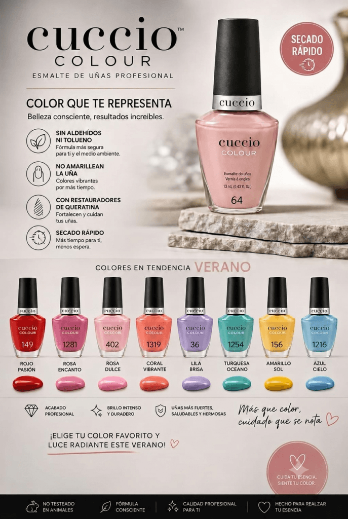 Colección Esmaltes Tradicional Cuccio Gama Summer 2026