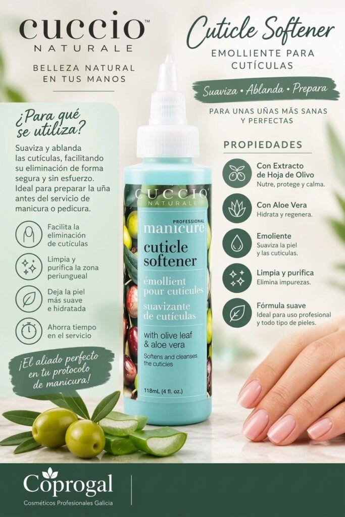 Crema emoliente para cutículas Cuccio Naturalé con hoja de olivo y aloe vera 118 ml